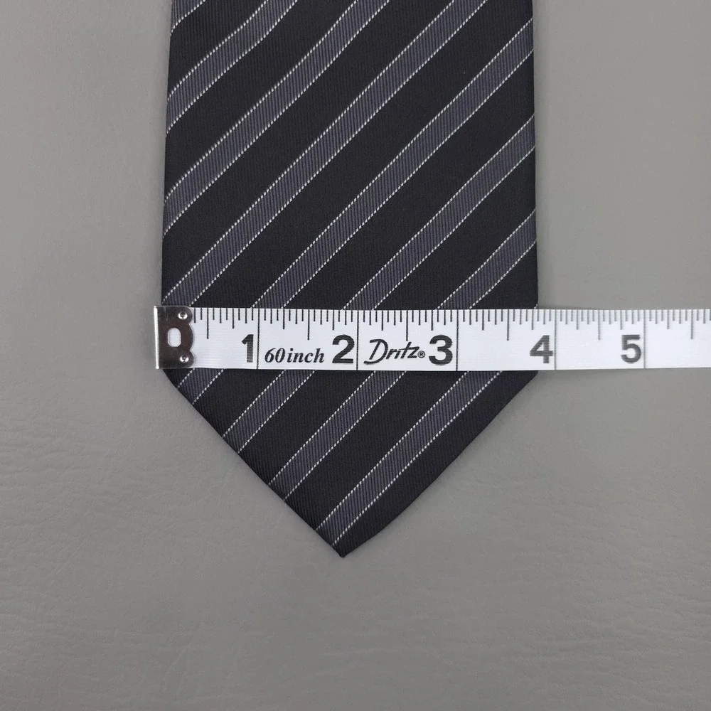 Giorgio Armani Tie Lot Of 2 Mens Gray Silk Striped Classic Hand Made Italy